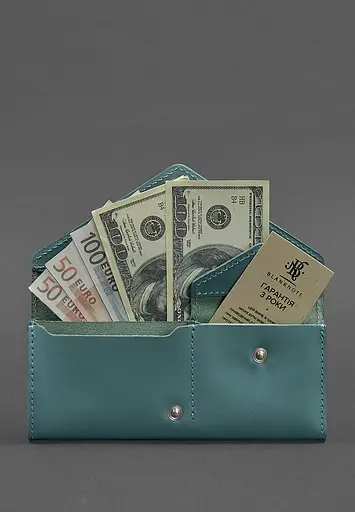 Женский кожаный кошелек Керри 1.0 бирюзовый - фото 4