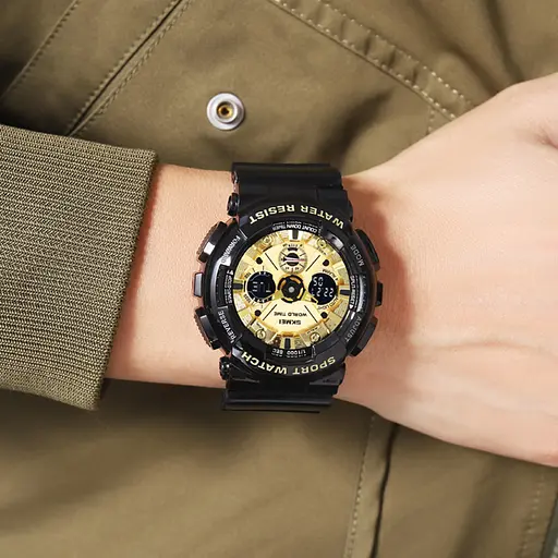 Наручные часы мужские 2118BKGD Black-Gold Skmei acs0030267 - фото 4