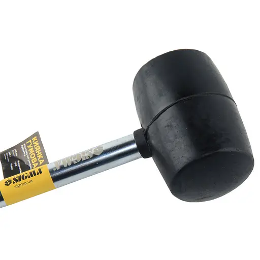 Киянка гумова Sigma 340 г чорна, металева обгумована рукоятка (4317471) - фото 2
