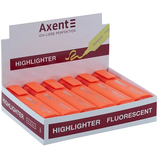 Набор маркеров Axent Highlighter 2537-A 1-5 мм клиновидный 12 шт. оранжевый (2537-12-A) - фото 2