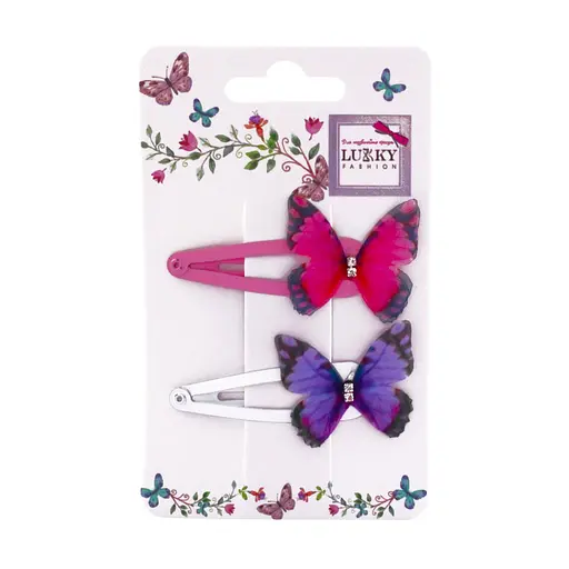 Затискач дитячий для волосся "Метелик" Lukky T18537, 2 штуки - фото 1