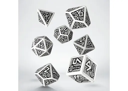 Набір кубиків Dwarven White & black Dice Set , 7 шт. (SDWA02) - фото 2