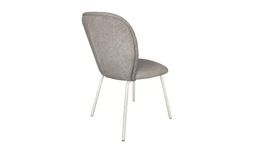 Стілець Сімпл тканина світло-сіра ноги метал білі - фото 4