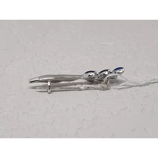 Серебряная брошь-булавка Ирий с фианитами. 9520 СИН - фото 2