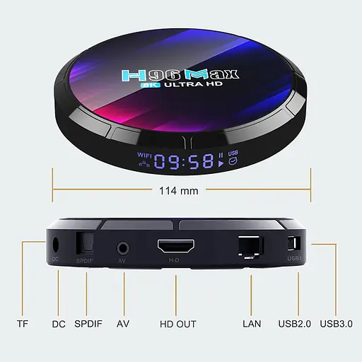 Смарт ТВ приставка H96 Max RK3528 4/32 Гб Smart TV Box Android 13 - фото 5