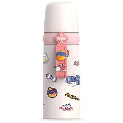 Термос дитячий Happy Day 350 мл з нержавіючої сталі з колбою для сублімації pink