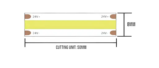 LED лента OLEDIM PS-COB-480-IP20-9.6W-4000К-24V - фото 2