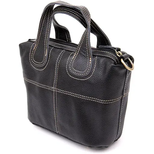 Кожаная сумка на молнии женская Vintage 25х27х5 см sum0013986 - фото 1