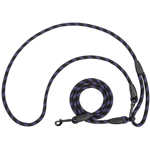 Поводок для собак Barksi Свободные руки светоотражающий 325х1.2 см черно-фиолетовый - фото 1