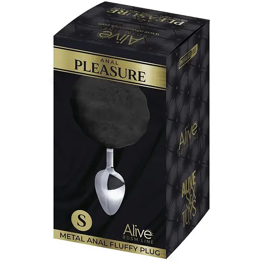 Металева анальна пробка Alive Fluffy Кролячий хвостик Plug S - фото 2