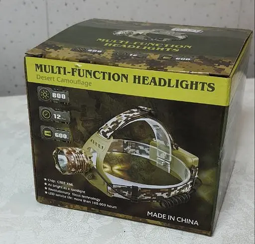 Потужний яскравий налобний ліхтар на двох акумуляторах із пиксельним принтом PL-151-LED - фото 2