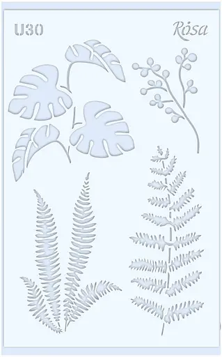 Трафарет багаторазовий універсальний №U30 Квіти 13×20 прозорий 0,5мм Rosa Talent - фото 1