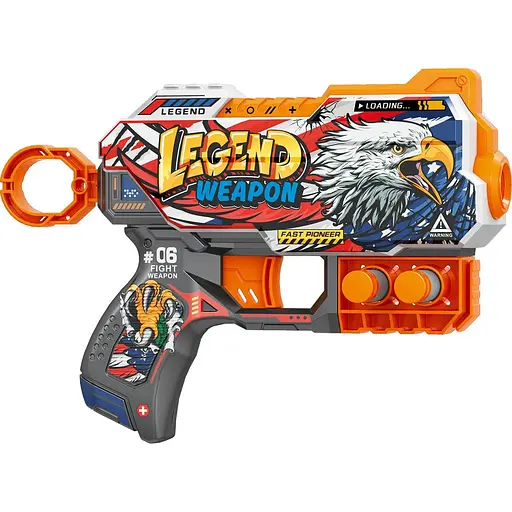 Игрушечный детский пистолет мех. с мягкими патронами (6 шт.) (Легенда оружия) (20 х 13.5см) - фото 1