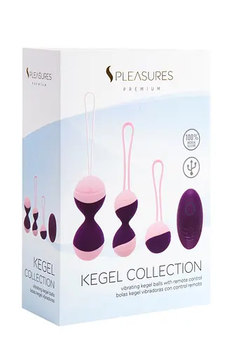 Набір вагінальних кульок Pleasures Premium Kegel Collection 3 шт (фіолетовий) - фото 4