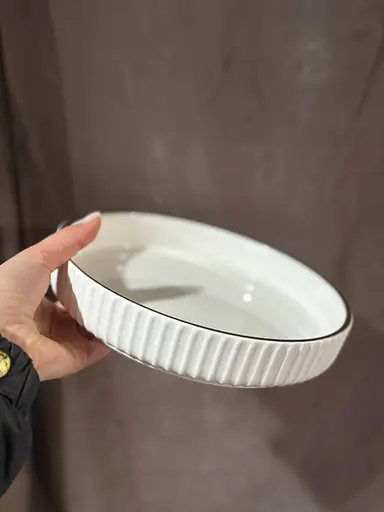 Керамическое блюдо 1571B для сервировки с декоративной подставкой - фото 7