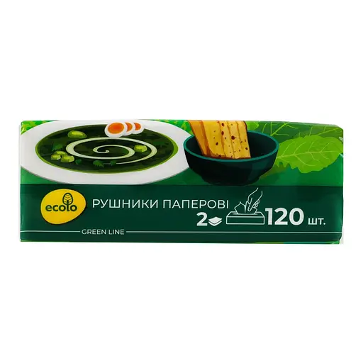 Рушники паперові Ecolo V-склад. 120 л - фото 2