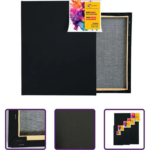 Холст на підрамнику ArtCraft 30х40 см чорний (13026) - фото 2