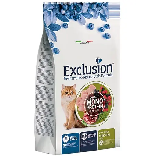 Корм Exclusion Sterilized Chicken для стерилізованих кішок з куркою 12 кг - фото 1