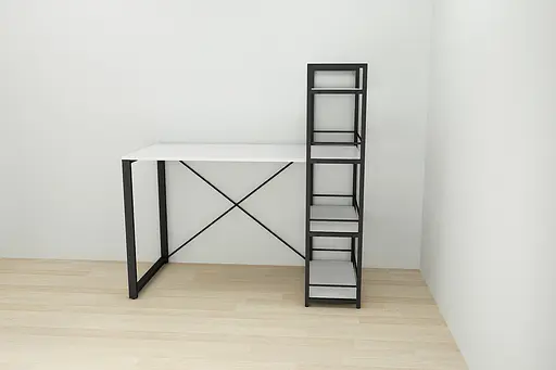 Письмовий стіл Ferrum-decor Серії Конект з етажеркою 75x120x60 чорний ДСП Біле 16мм (FRD-104219) - фото 5