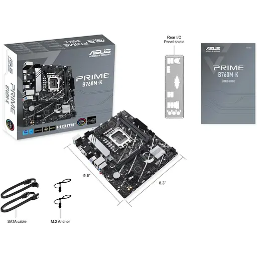 Материнская плата Asus Prime B760M-K s1700 B760 2xDDR5 M.2 HDMI D-Sub mATX - фото 2