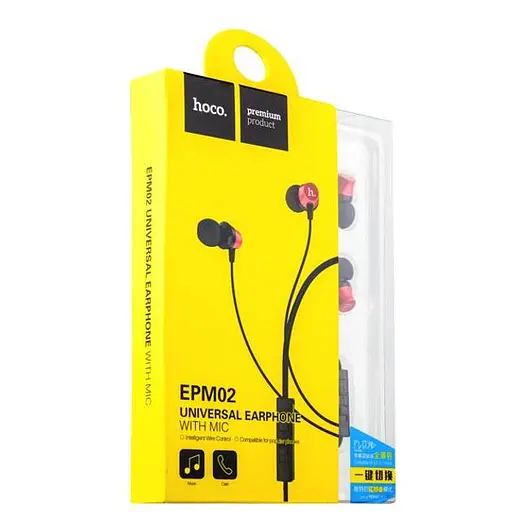 Проводные наушники Hoco EPM02, 3.5mm, 1.2m, red - фото 2