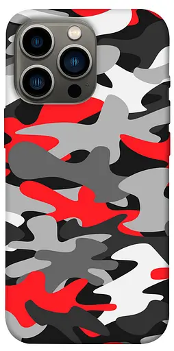TPU чохол Червоно-сірий камуфляж - фото 1