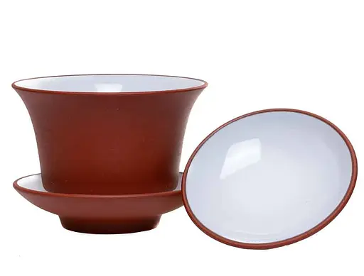 Гайвань из Иссинской глины с белой глазурью 60 мл Коричневый - фото 7