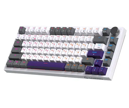 Клавиатура игровая механическая GamePro GPMK-160-P Warden Genesis Red Outemu Swithes Hot-Swap White-Grey - фото 2