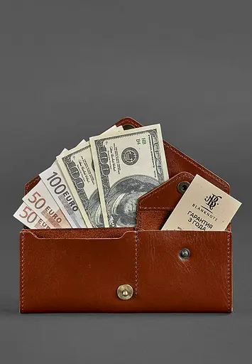 Жіночий шкіряний гаманець Керрі 1.0 світло-коричневий - фото 3