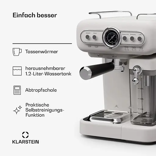 Кофеварка Klarstein Espressionata Evo 19 бар 1350 Вт (10045426) - фото 6