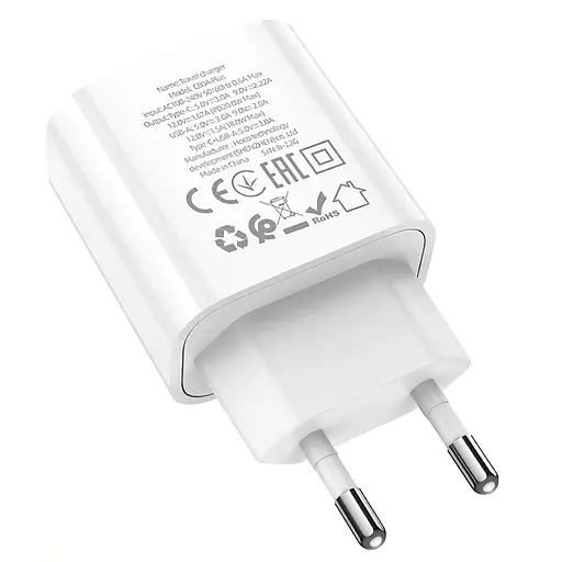 Мережевий зарядний пристрій Hoco C80A Plus PD20W + QC3.0 2 порти швидке заряджання універсальний - фото 2