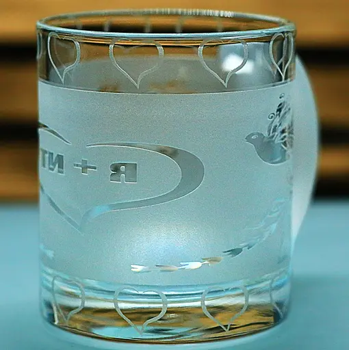 Чашка скляна 320 мл Ти і Я з голубами  кружка для закоханих  Подарунок на весілля річницю для коханих матова - фото 3