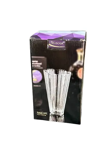 Ваза для цветов Хайнань Olens 102-546 стеклянная 12x25 см Прозрачная - фото 5