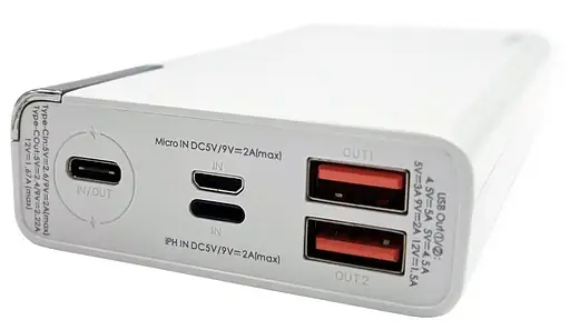 Павербанк Remax RPP-108 Power Bank портативное зарядное устройство для телефона 20000 mAh Белый - фото 3