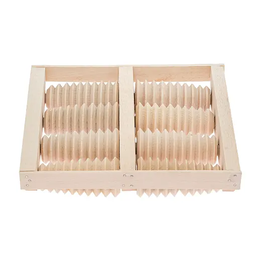 Масажер для стоп дерев'яний для профілактики плоскостопості та рефлекторного масажу на 8 роликів на дві ноги., Woodly 87031 - фото 4