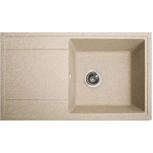 Гранітна кухонна мийка Romzha Jorum 86 Piesok (301) з крилом - фото 1