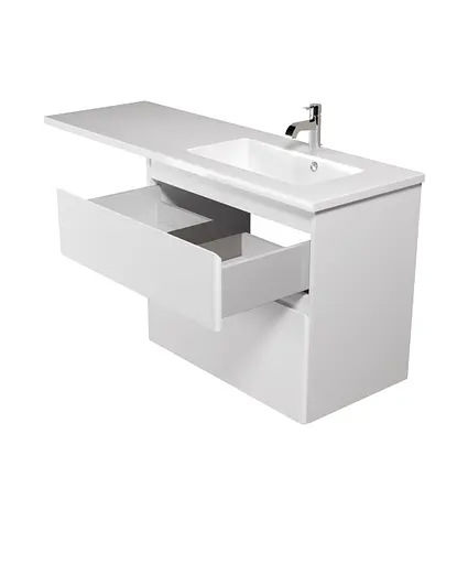 Тумба Мойдодир Палермо 80-U Adam 140 R Білий підвісна з крилом над пральною машиною Білий - фото 4