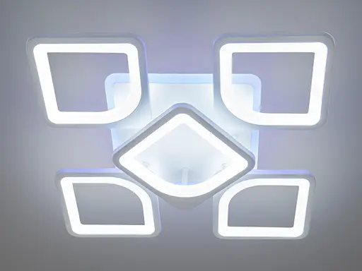 LED люстра на стелю з пультом, диммером, підсвічуванням, 85W, біла - фото 3
