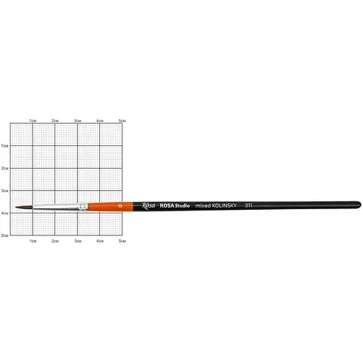 Пензель колонок круглий 311 № 0 коротка ручка Rosa Studio [CD]