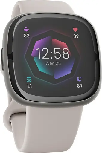 Смарт-годинник Fitbit Sense 2 Lunar White/Platinum (FB521SRWT) - фото 2