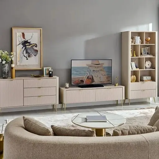 Комод Perfect Home Ланте / Lante 1-дверний з 3 шухлядами і золотими ніжками 1D3S/138 Беж (PFH-091116) - фото 10