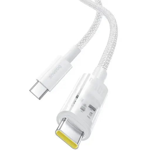 Дата кабель Baseus Gem Fast Charging Type-C to Type-C 100W (1m) (P10373000111) Moon White - фото 4