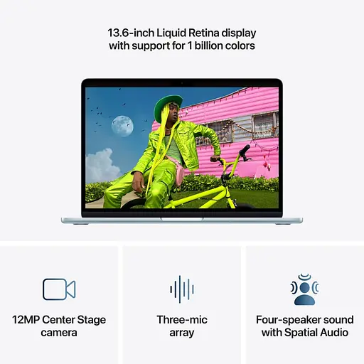 Ноутбук Apple 13.6 MacBook Air / M5/16GB/512SSD/UMA/MacOS/Sky Blue (MDHH4UA/A) - фото 4