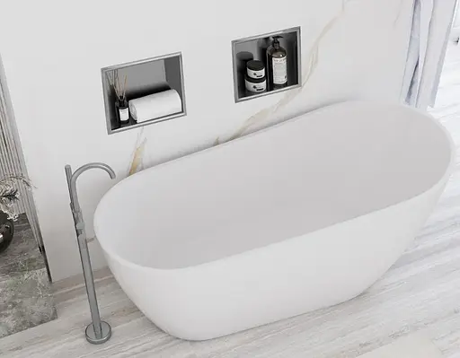 Встраиваемая полка Rea 30x30 nickel brushed с ободком REA-05600, Нержавеющая сталь - фото 5