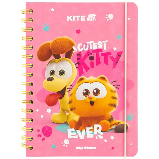 Дневник на спирали Kite Garfield твердый переплет (GF25-438)