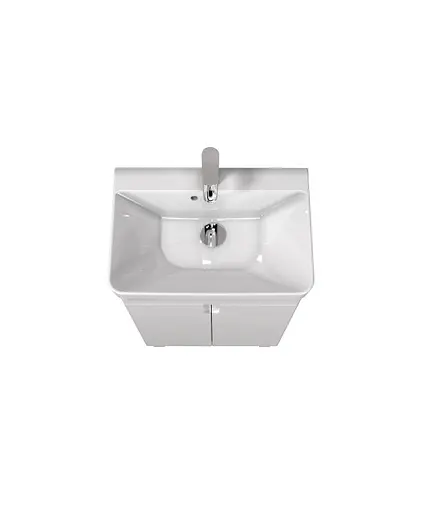 Тумба Мойдодир Simple White 55-U з умивальником River 55 Білий універсальна Білий - фото 7