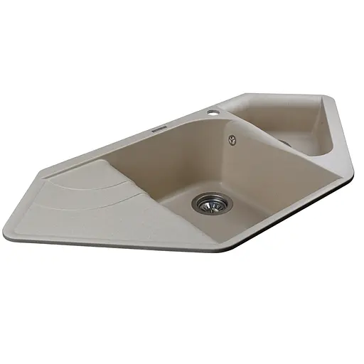 Гранитна мийка Globus Lux GARDA слонова кістка для кухні стійка до подряпин і хімії 1000х500мм - фото 3