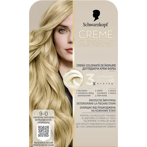 Фарба для волосся Creme Supreme №9-0 натуральний екстра-ствітлий блонд