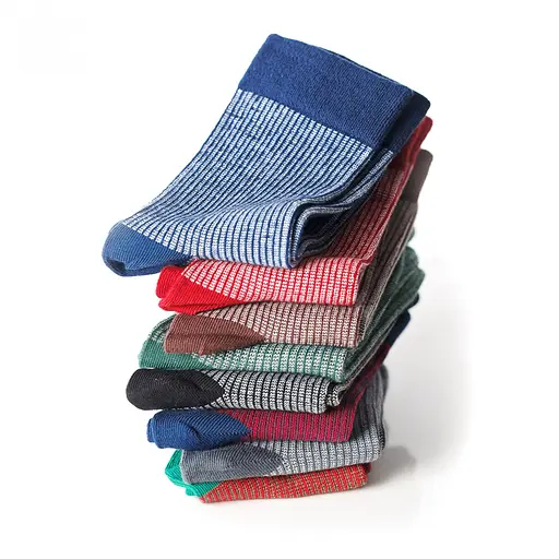 Носки с принтом цветные полосы высокие бесшовные воздухопроницаемые качественные ORGANIC cotton JILL ANTONY Микс 8 цветов, 39-41 - фото 3