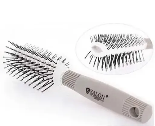 Щітка для волосся Salon Professional продувна 20 см масажний гребінць для волосся Білий - фото 5